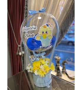 Erkek Bebek Balonlu Aranjman